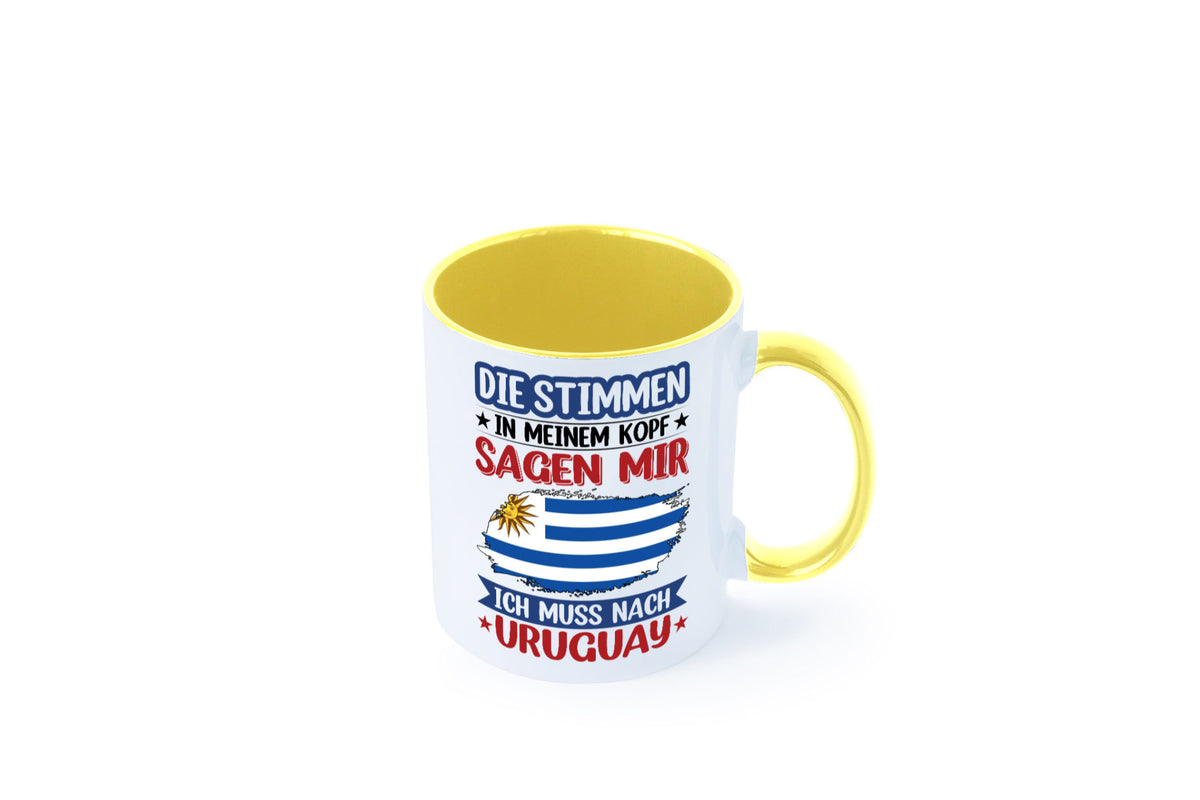 Uruguay | Urlaub Stimmen in meinem Kopf Traumland Geschenk Humor Geschenkidee Tasse