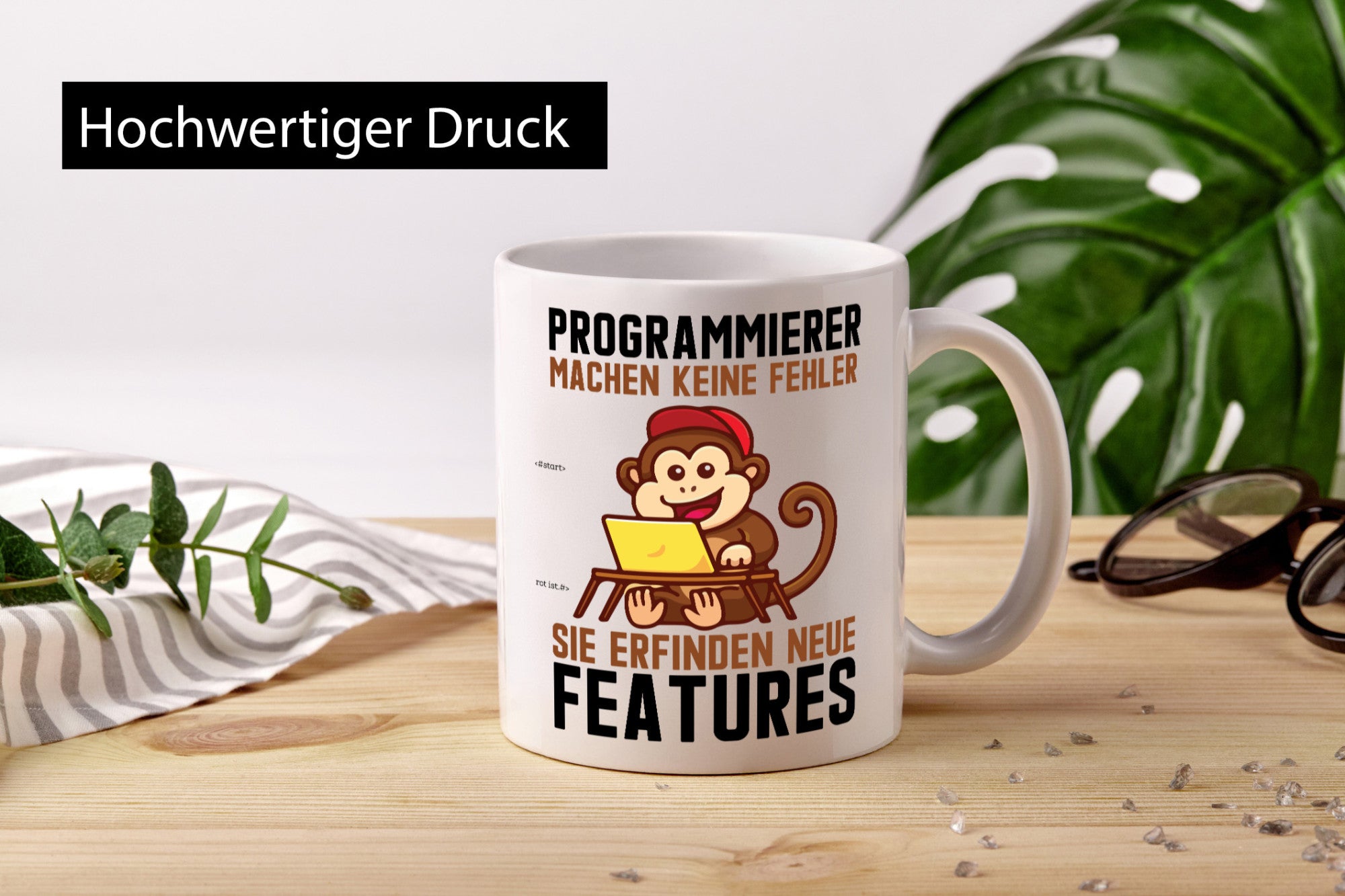 Programmierer machen keine Fehler | Features Affe am PC Geschenk Humor