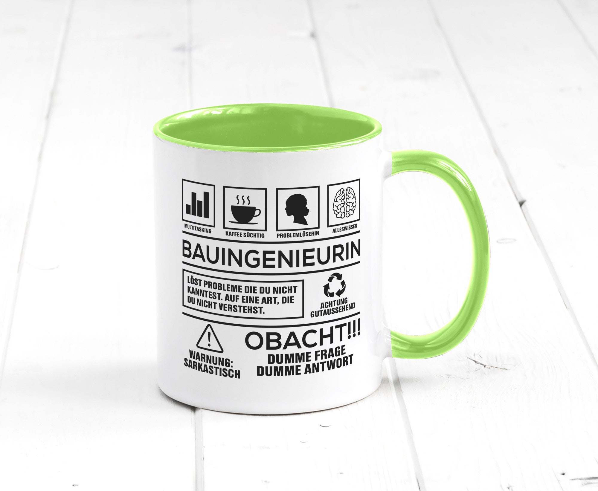 Achtung Probleme Bauingenieurin | Ingenieurin Humor Geschenkidee Tasse
