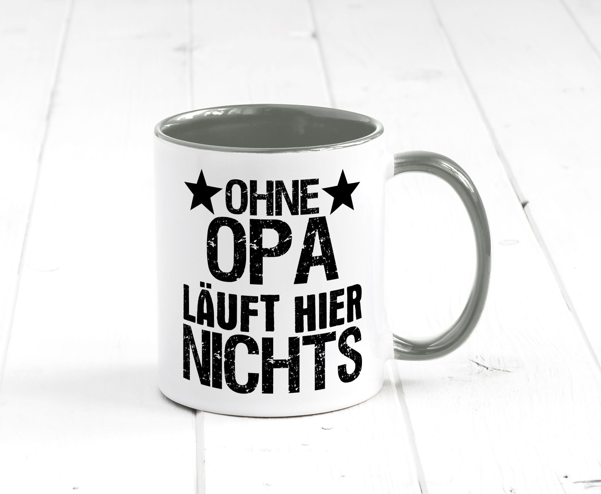 Ohne Opa läuft hier nichts | Sterne Geschenkidee Familie Humor Tasse