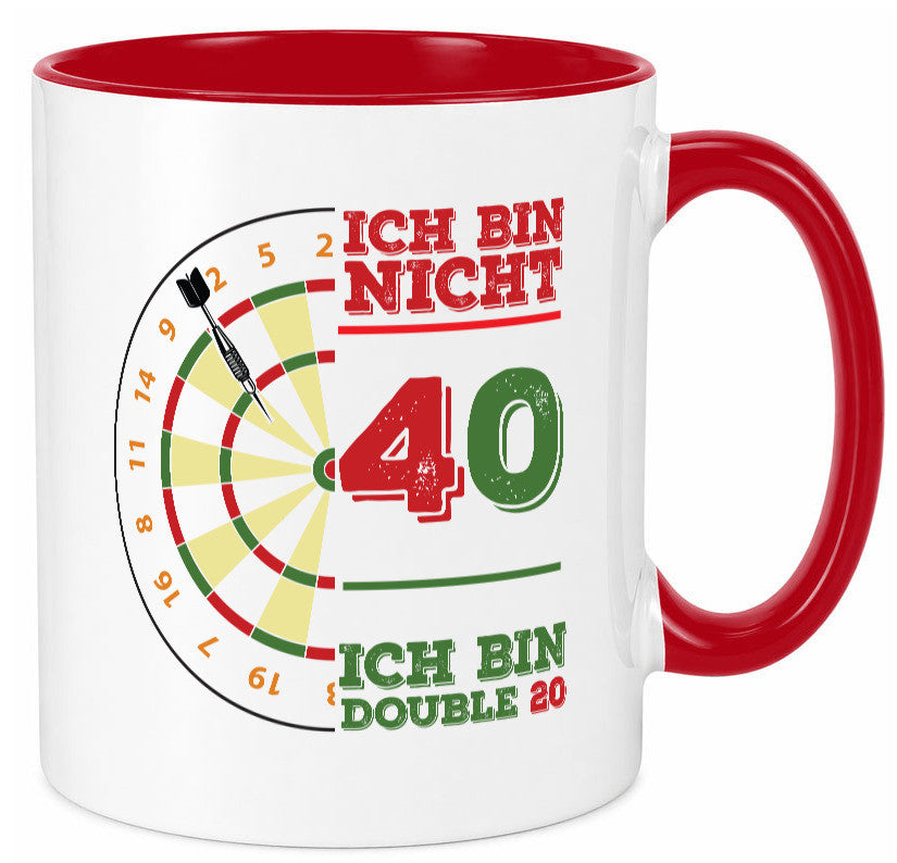 Ich bin nicht 40 double 80 | Dart spieler Geschenkidee Humor Tasse