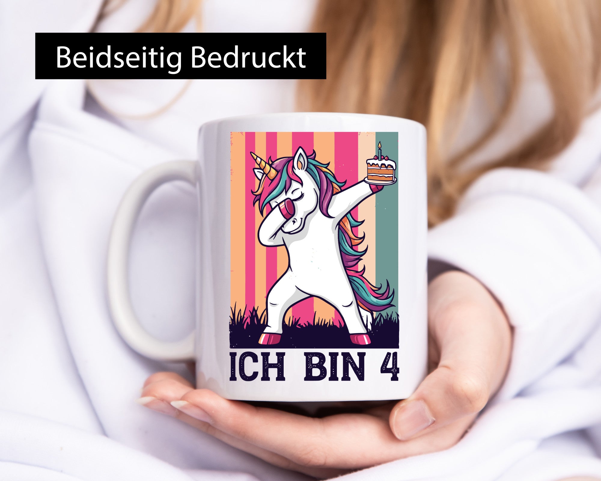 4 Geburtstag | Einhorn Damping Mädchen lustig Geschenkidee Geschenk Tasse