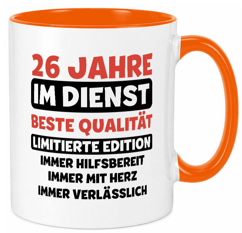 26 Jahre im Dienst | Jubiläum Arbeit v3 lustig Kollegen Büro Geschenk Tasse