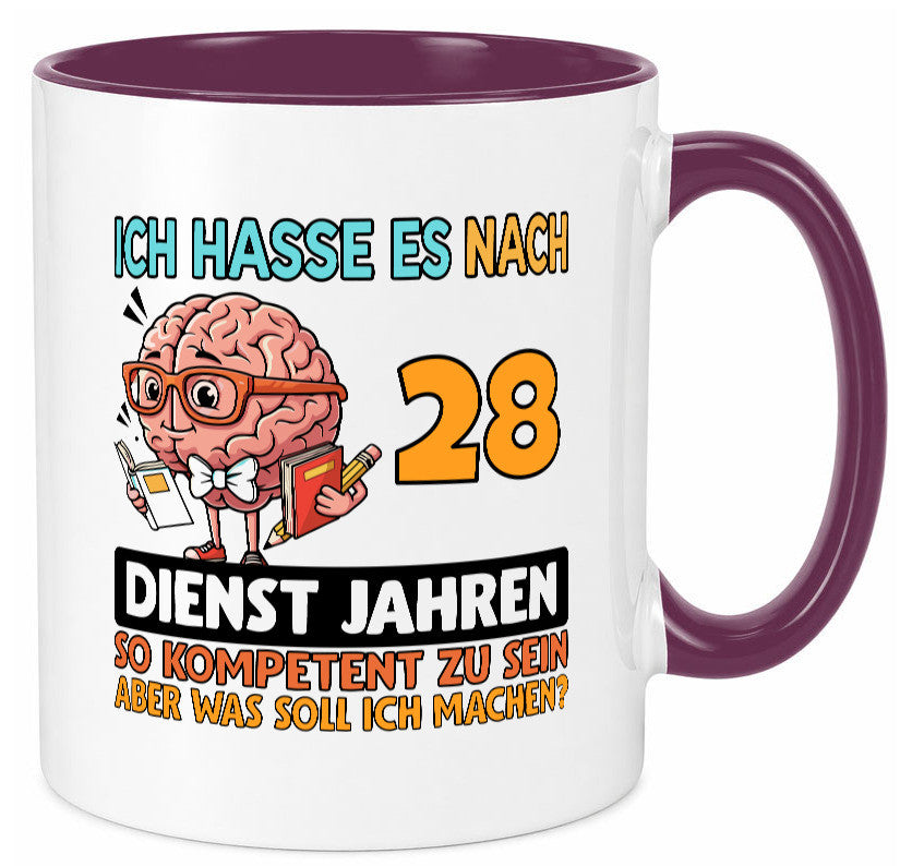28 Dienstjahre | Arbeit Kompetent Geschenkidee Kollegen Büro Humor Tasse