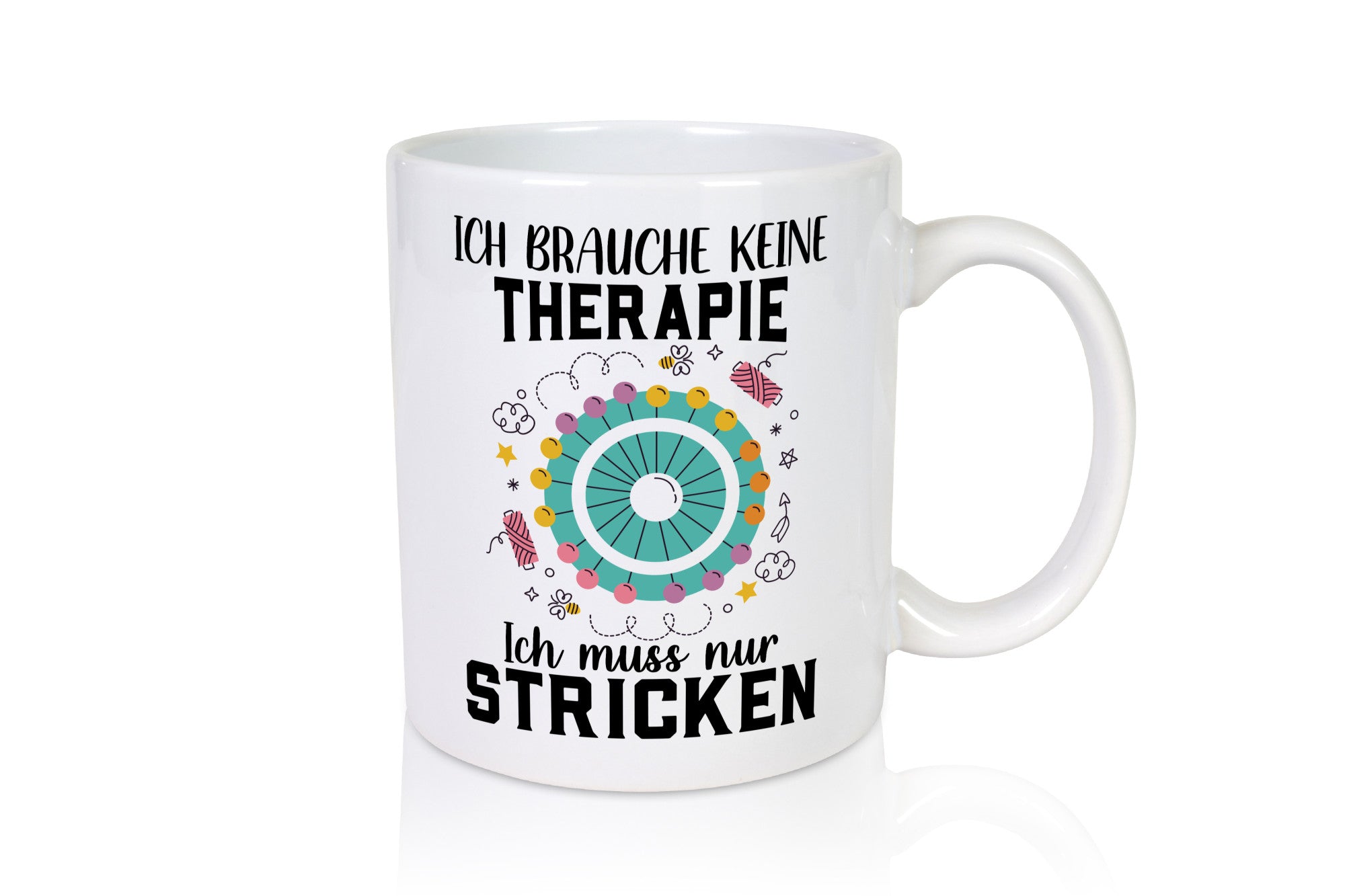 Keine Therapie, nur stricken | Wolle Stern Schmetterling lustig Humor