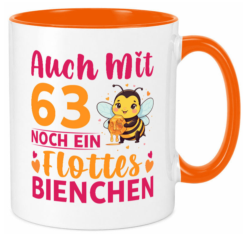 63. Geburtstag | Flottes Bienchen 63 Jahre lustiger Spruch Geschenk Tasse