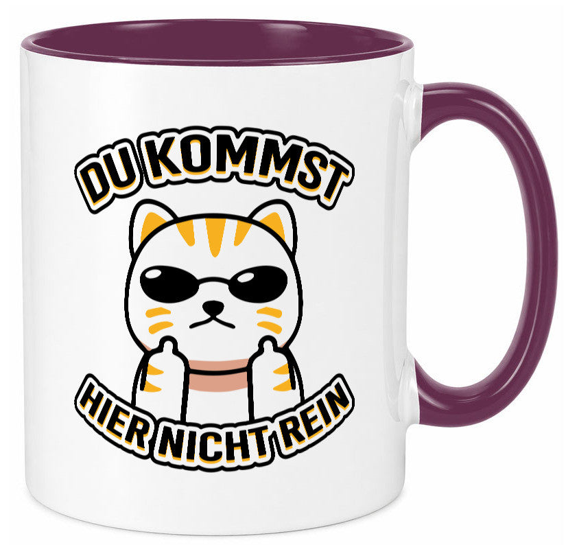Du kommst hier nicht rein | Böse Katze Humor Tierliebhaber Geschenkidee Tasse