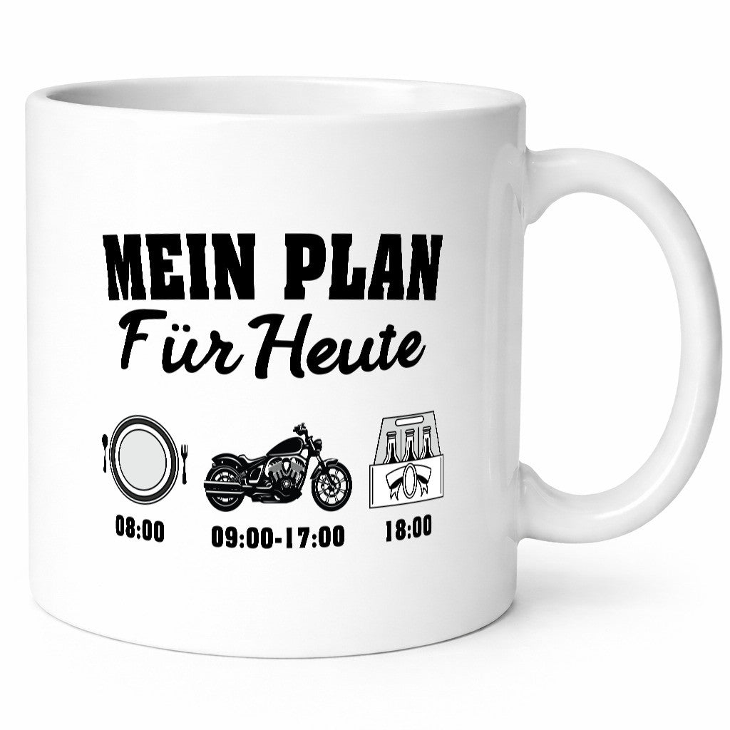 Mein Plan für heute | Frühstück Motorrad Trinken Humor Geschenkidee Tasse