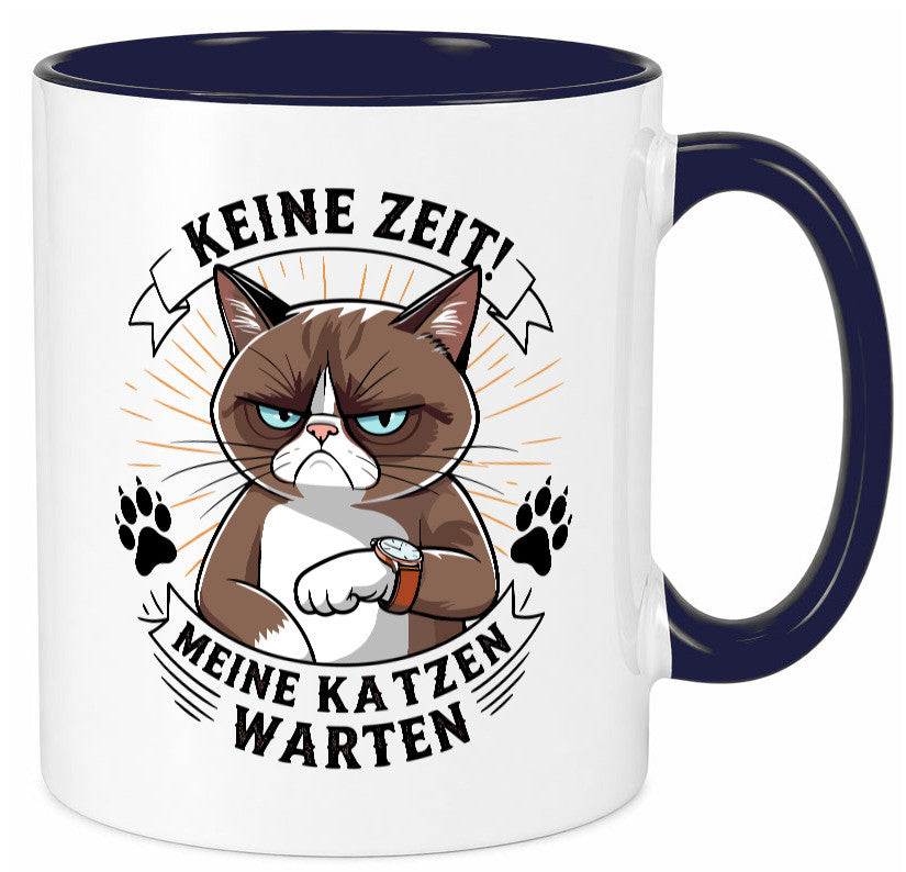 Keine Zeit meine Katzen Warten | Schwarze Katze Geschenkidee Tierliebhaber
