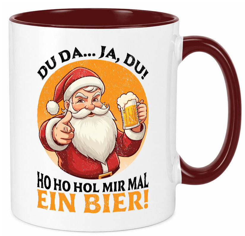 Hol mir mal ein Bier | Ugly Christmas Santa lustig Humor Geschenkidee Geschenk Tasse