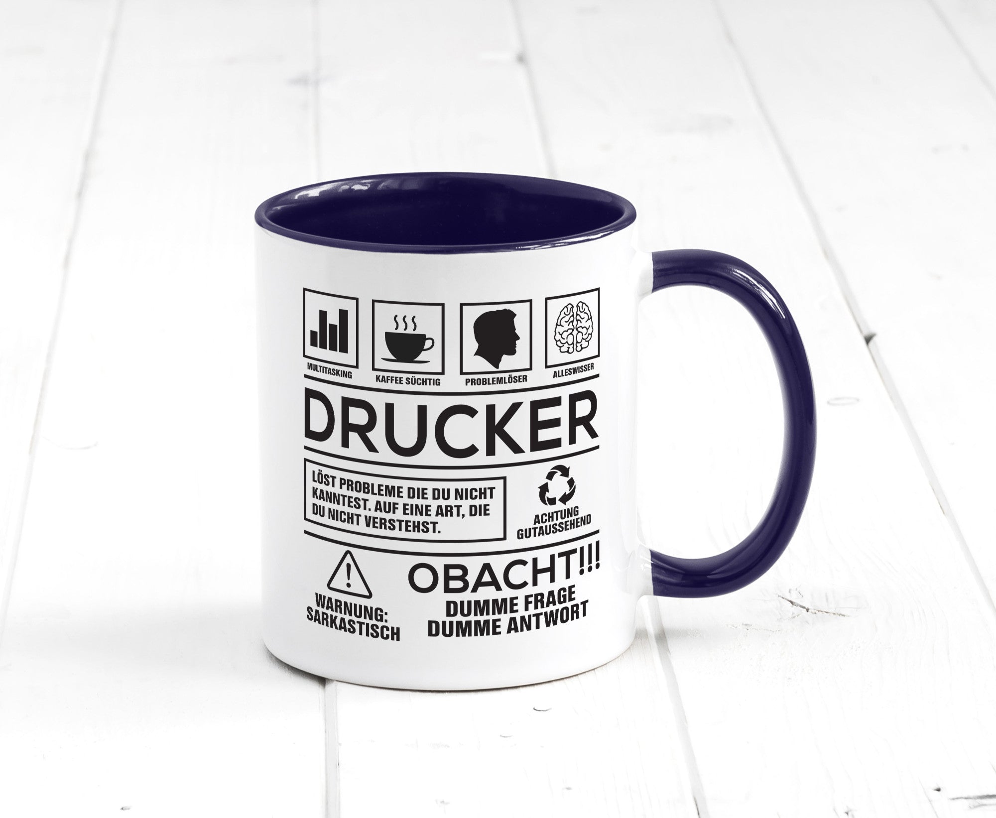 Achtung Probleme Drucker | Druckerei Print Medien Humor Geschenkidee Tasse