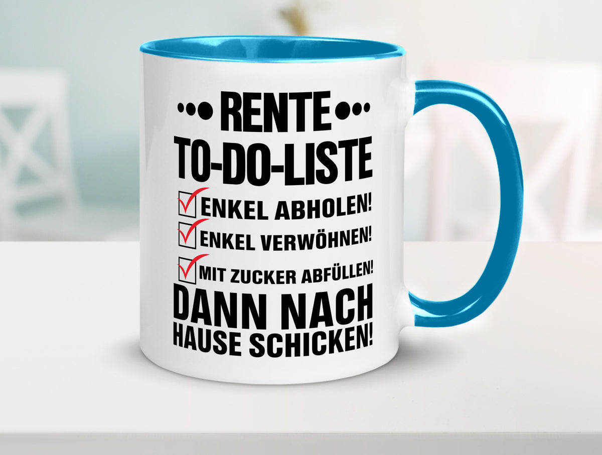 Rente To-Do-Liste | Rentner Tasse Enkel verwöhnen Geschenk Ruhestand Jubiläum