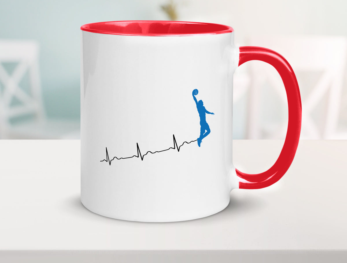 Herzschlag Basketball | Motiv Sport Ballsport Humor Geschenkidee Tasse