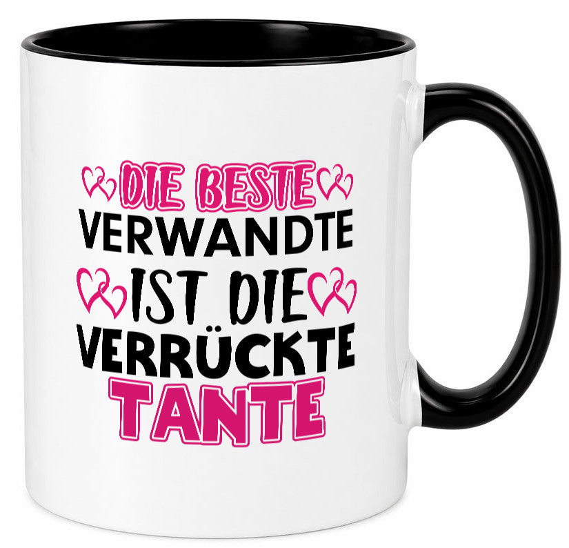Verrückte Tante | Spruch Patentante Verwandtschaft lustiger Geschenk Humor Tasse