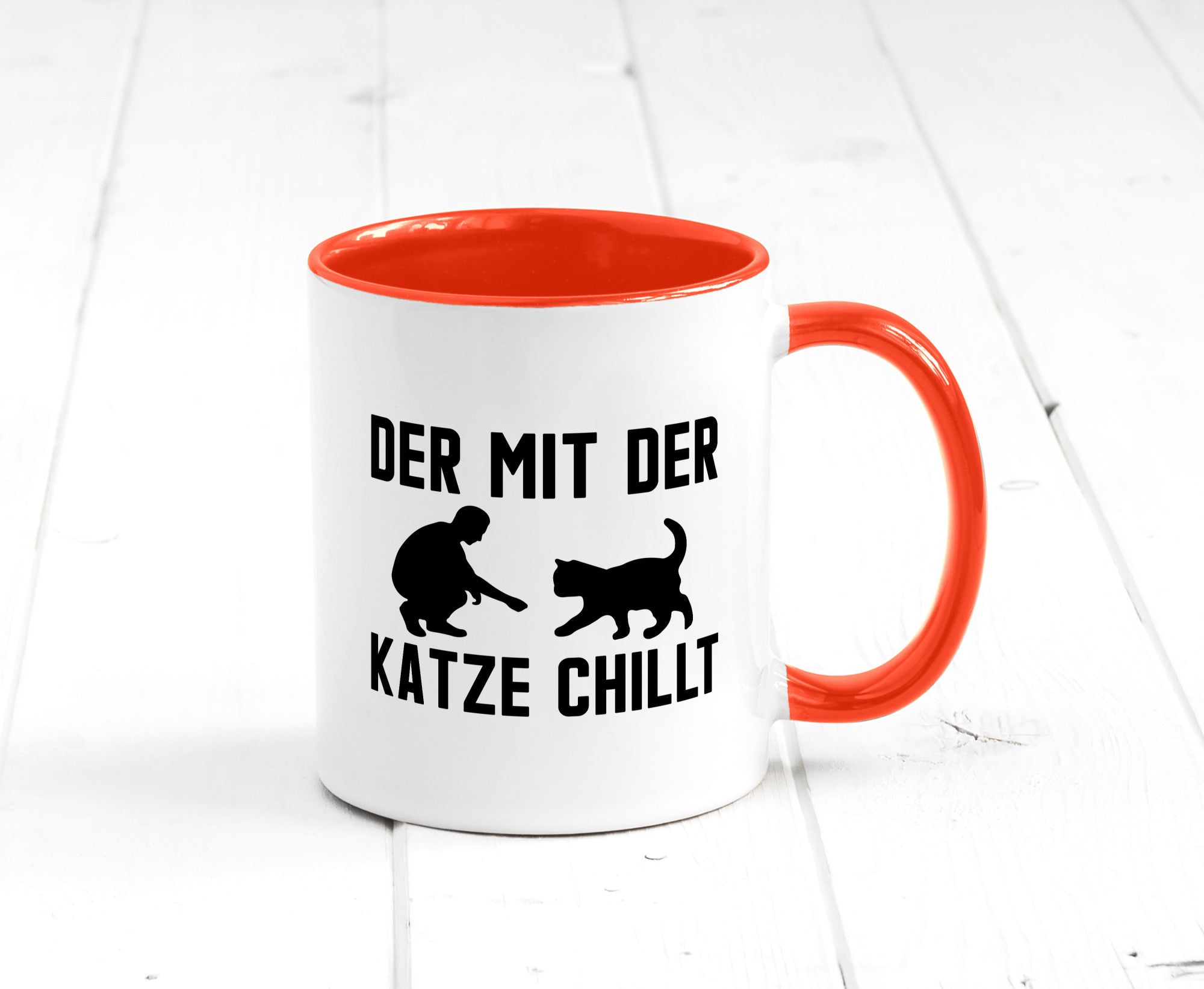 Mit der Katze | Chillen Katzenliebhaber Tierfreund lustiger Spruch Geschenk