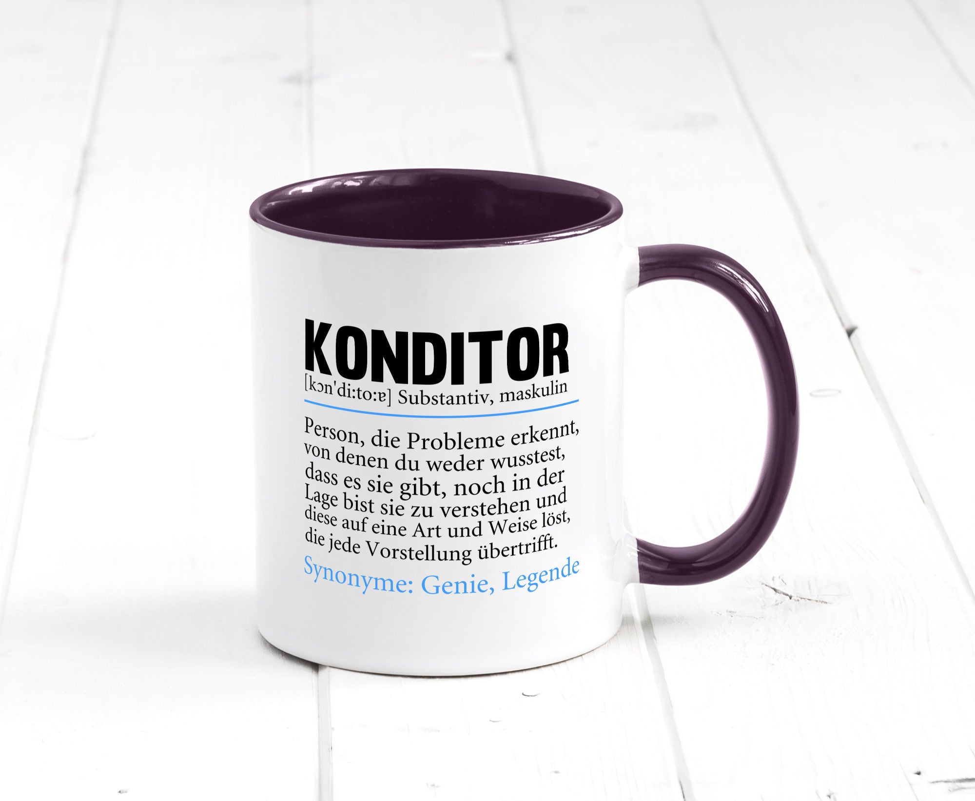 Konditor | Spruch Definition Konditorei lustiger Geschenk Humor Geschenkidee