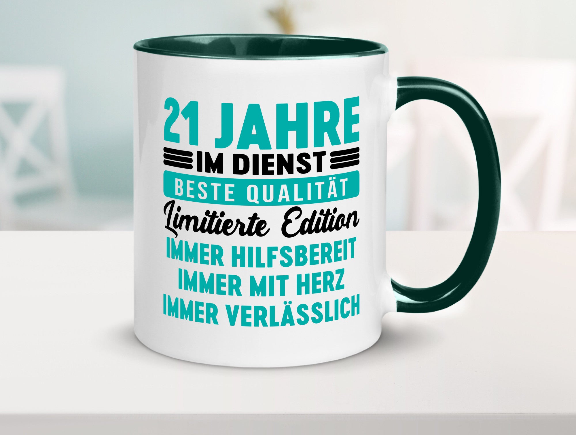21 Jahre im Dienst | Jubiläum Arbeit v5 lustig Kollegen Büro Geschenk Tasse