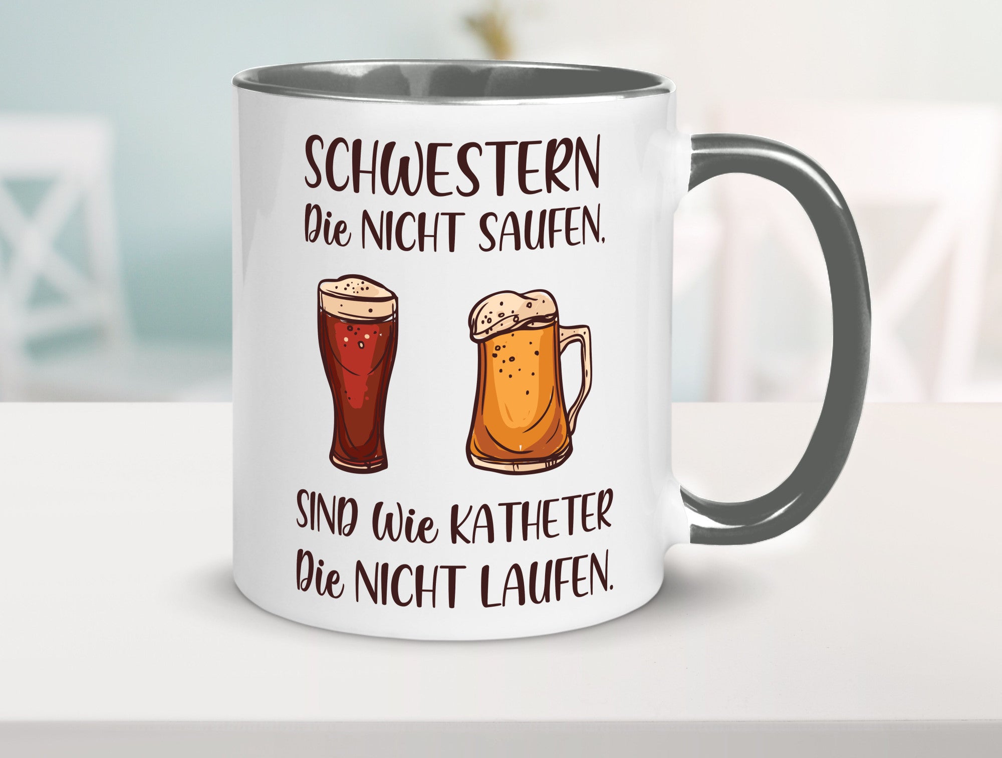 Schwestern die nicht saufen, Katheder laufen | Gläser lustiger Spruch Geschenk