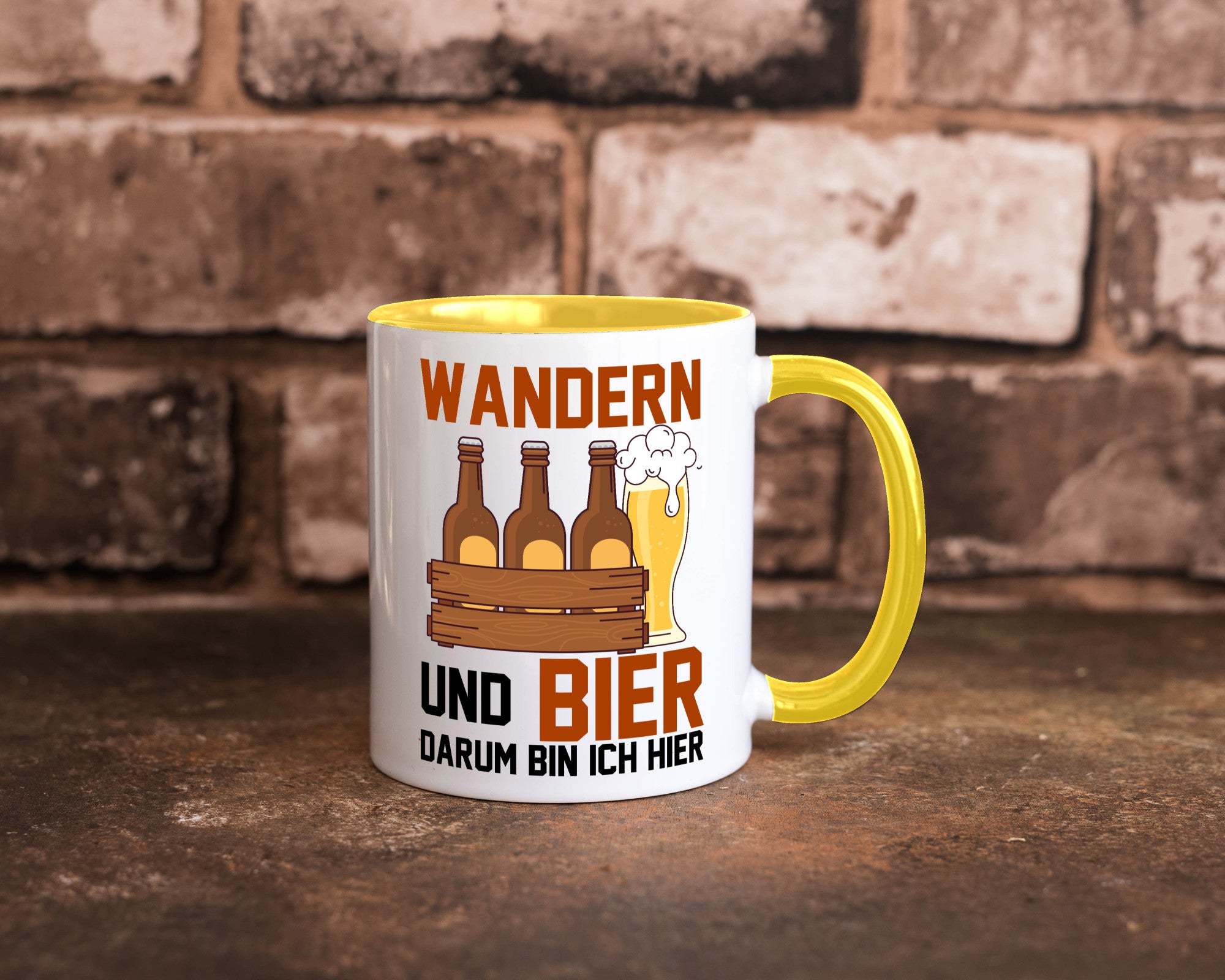 Wandern und Bier darum bin ich hier | Bierkasten lustiger Spruch Geschenk Humor