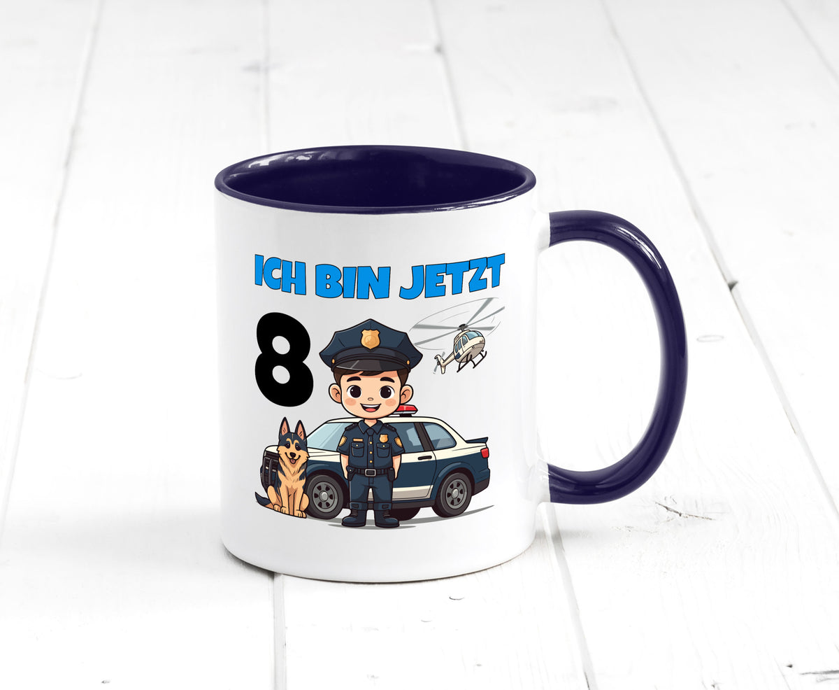 8. Geburtstag | 8 Jahre Polizei Kind Polizeiauto lustig Geschenkidee Geschenk Tasse