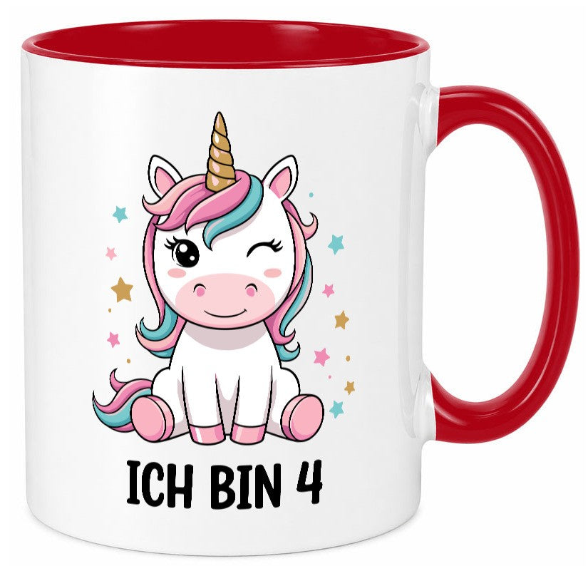 4. Geburtstag | 4 Jahre Einhorn Mädchen lustig Geschenkidee Geschenk Tasse