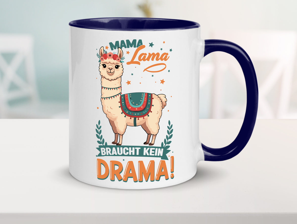 Mama Lama braucht kein Drama | Muttertag Humor Familie Geschenkidee Tasse