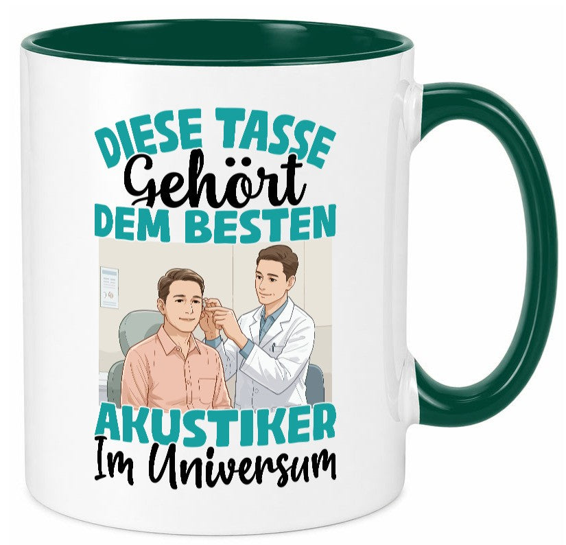 Im Universum: Akustiker | Akustik Hörgeräteakustik Geschenk Humor Geschenkidee Tasse