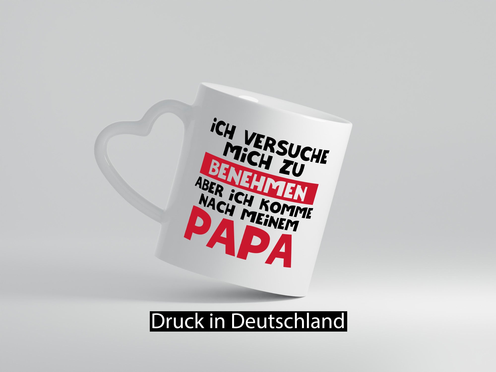 Ich versuche mich zu benehmen aber komme nach Papa Humor Geschenkidee Tasse