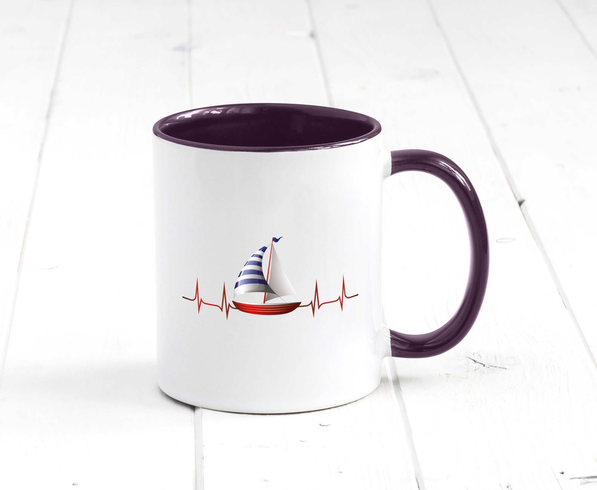 Segelboot Herzschlag | Segler segeln Boot Kapitän Geschenk Humor Geschenkidee