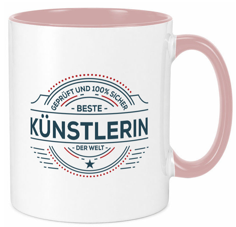 Geprüft und sicher: Künstlerin| Spruch lustig | Kunst Humor Geschenkidee Tasse