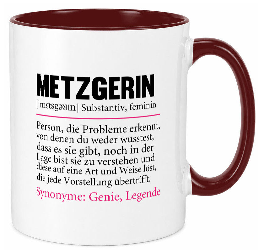 Metzgerin | lustig Fleischerin Humor v2 lustiger Spruch Geschenk Geschenkidee Tasse