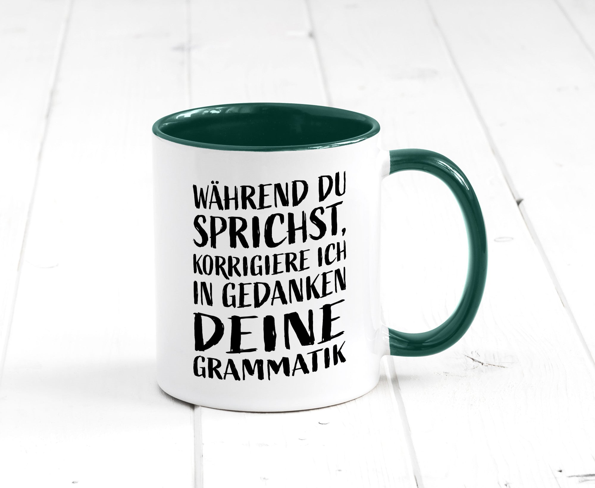 Während du sprichst, Grammatik korrigieren lustiger Spruch Geschenk Humor