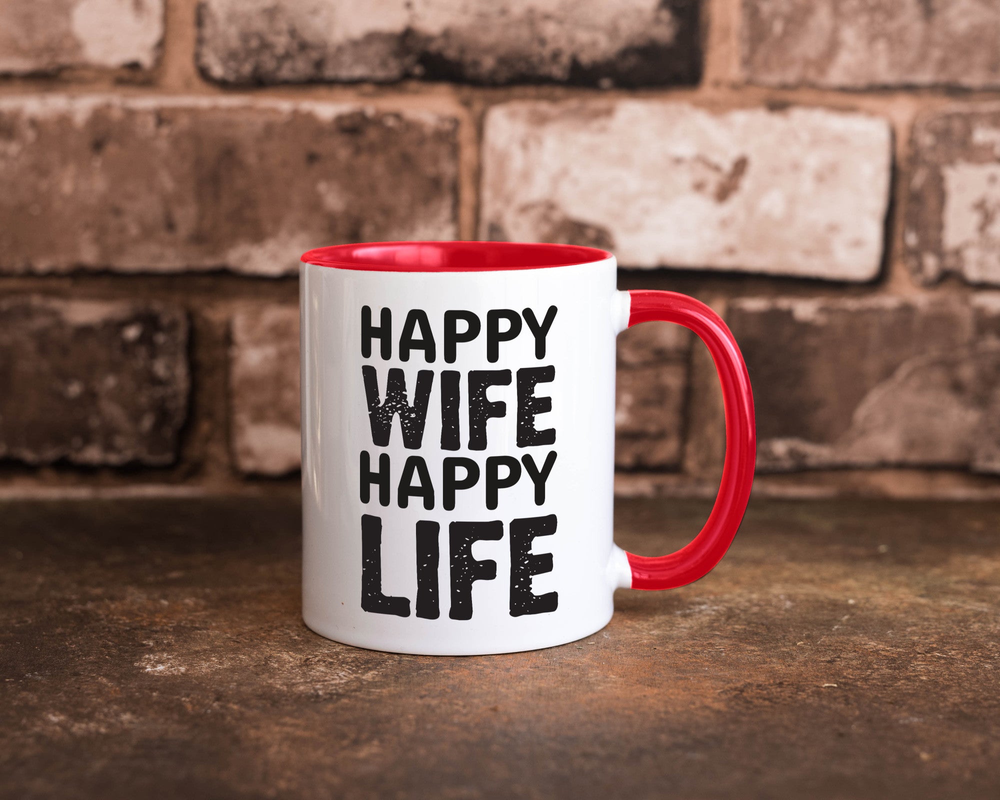 Happy Wife | Ehemann Tasse Ehefrau Humor Statement Geschenkidee