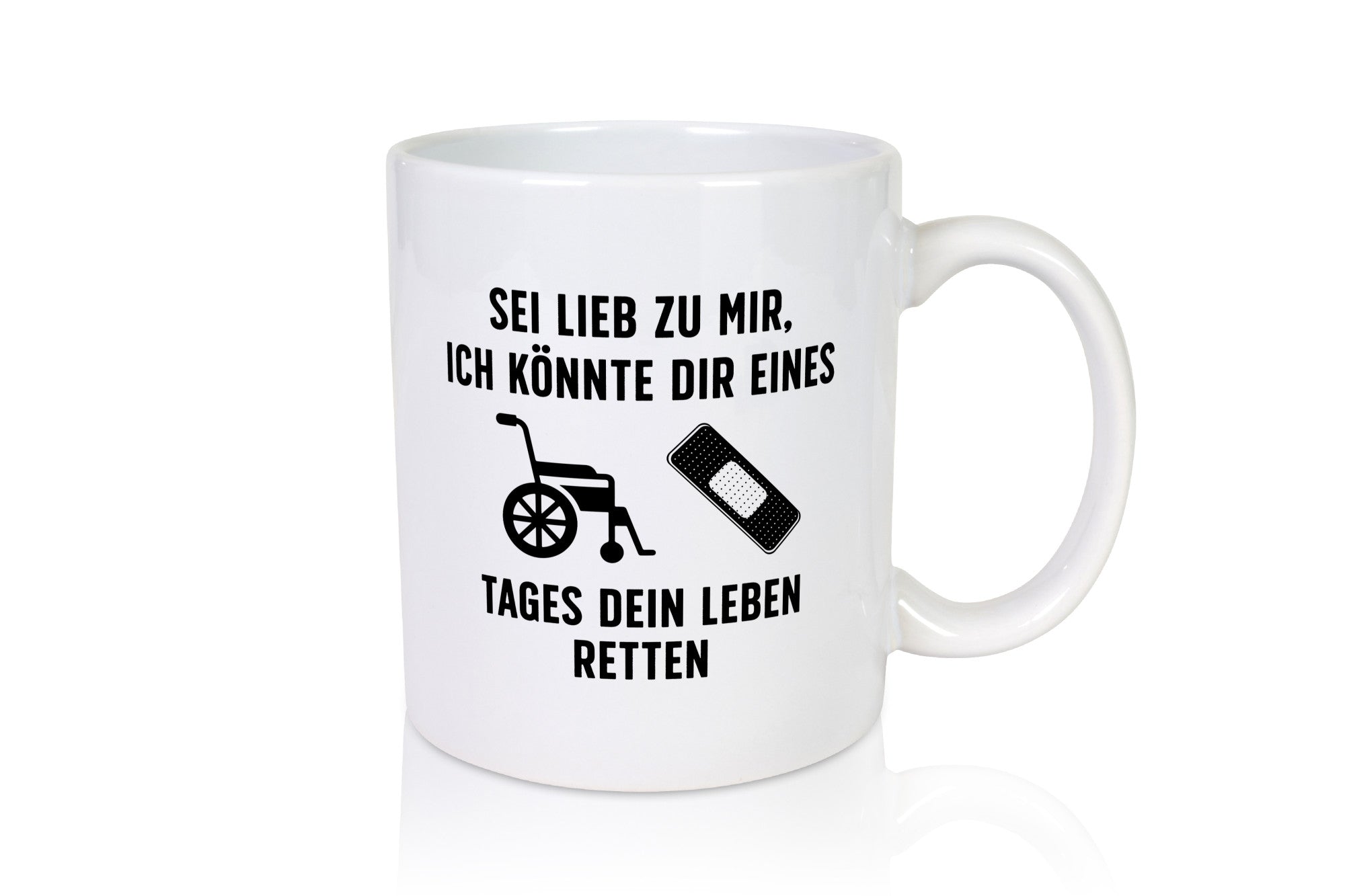 Sei lieb, ich kann Leben retten | Rollstuhl Pflaster lustiger Spruch Geschenk