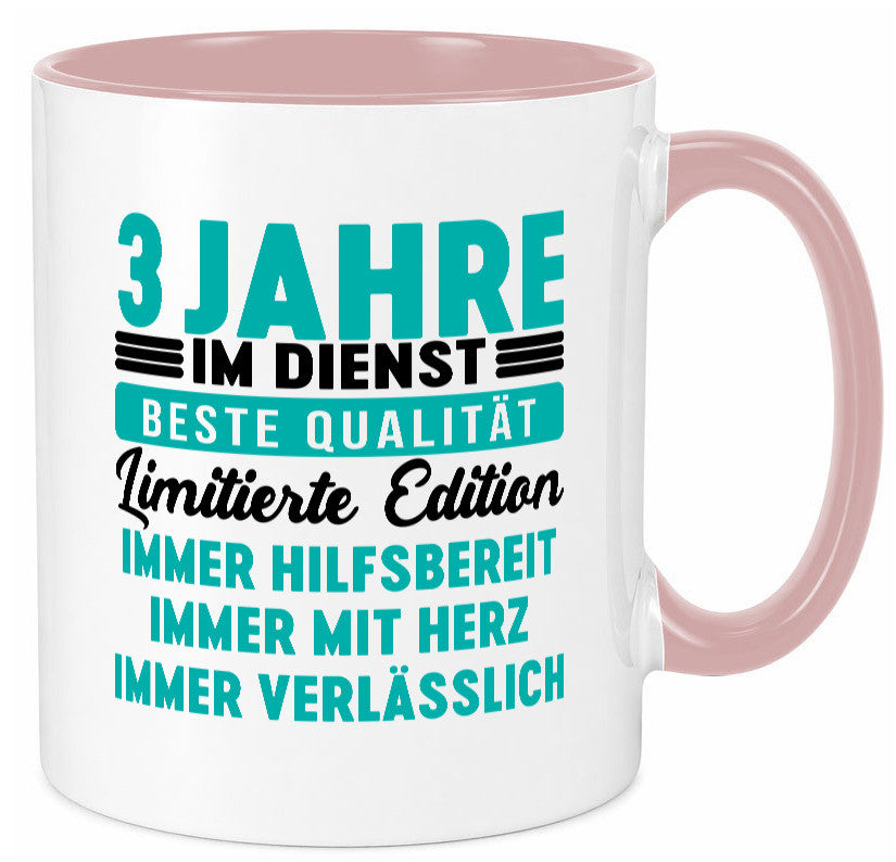 3 Jahre im Dienst | Jubiläum Arbeit v5 lustig Kollegen Büro Geschenk Tasse