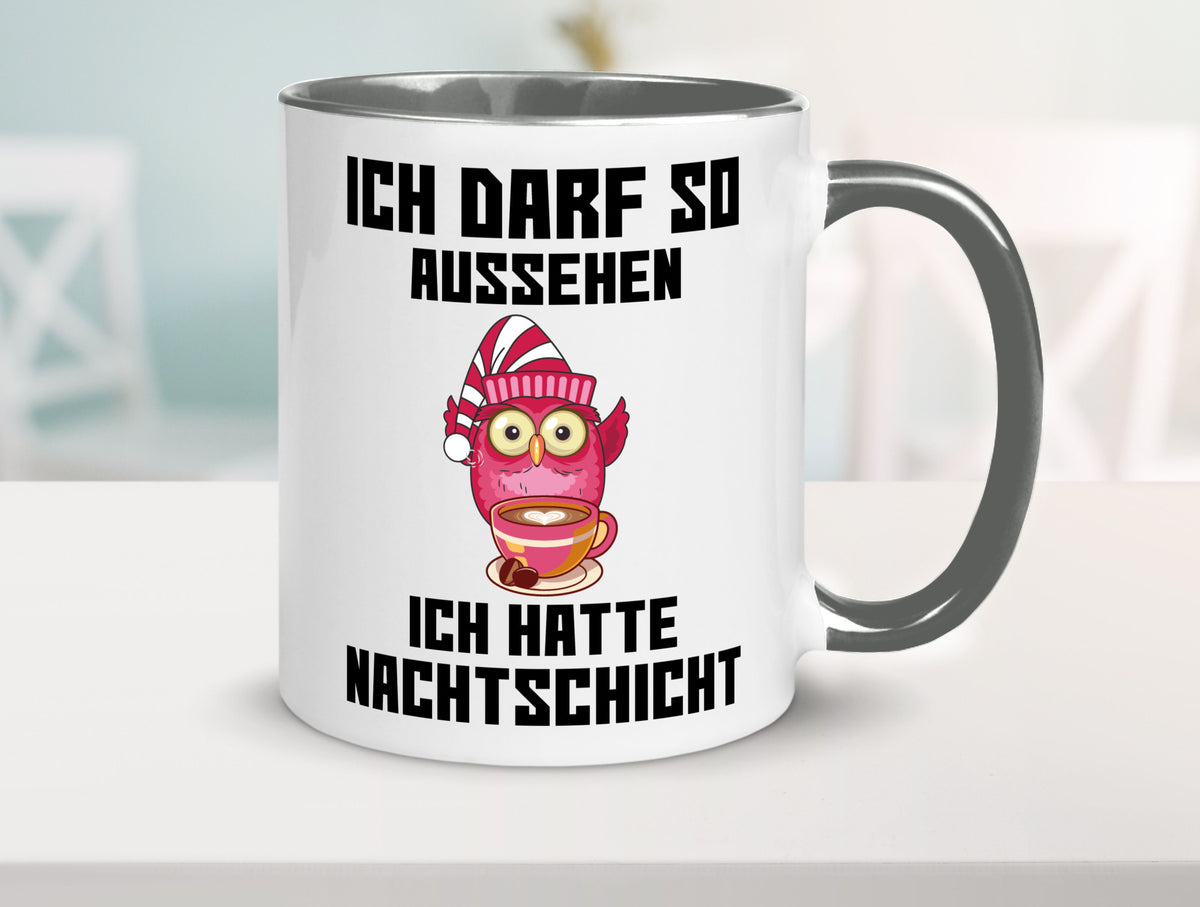 Nachtschicht Eule | Spruch Arbeit müde Nachtjob Geschenkidee Kollegen Büro Tasse
