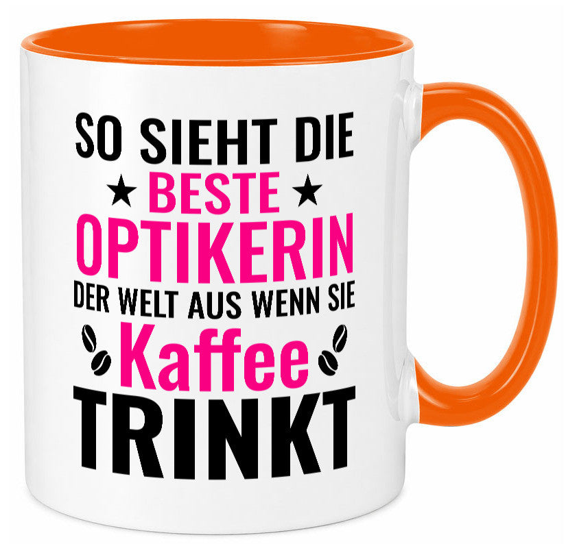 Kaffee trinkt: Optikerin | Augenoptik Geschenkidee Humor Tasse