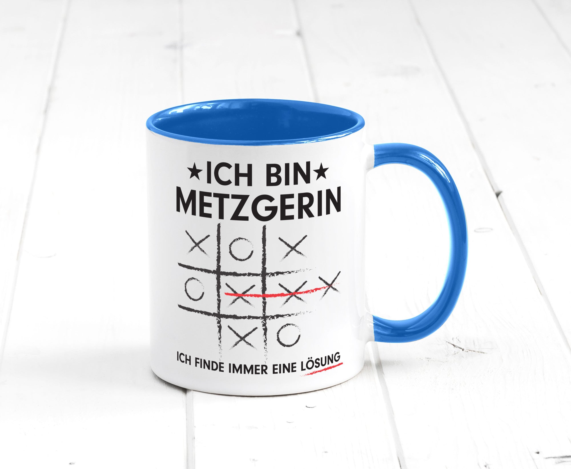 Löse Probleme: Metzgerin | Fleischerin Humor Geschenkidee Tasse