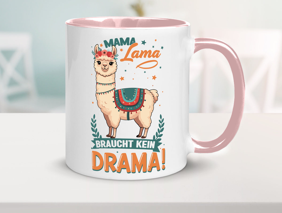 Mama Lama braucht kein Drama | Muttertag Humor Familie Geschenkidee Tasse