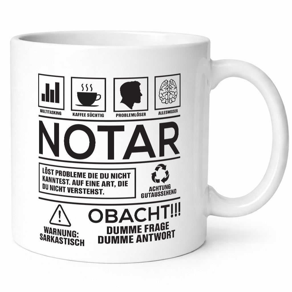 Achtung Probleme Notar | Jurist lustig Humor Geschenkidee Geschenk Tasse