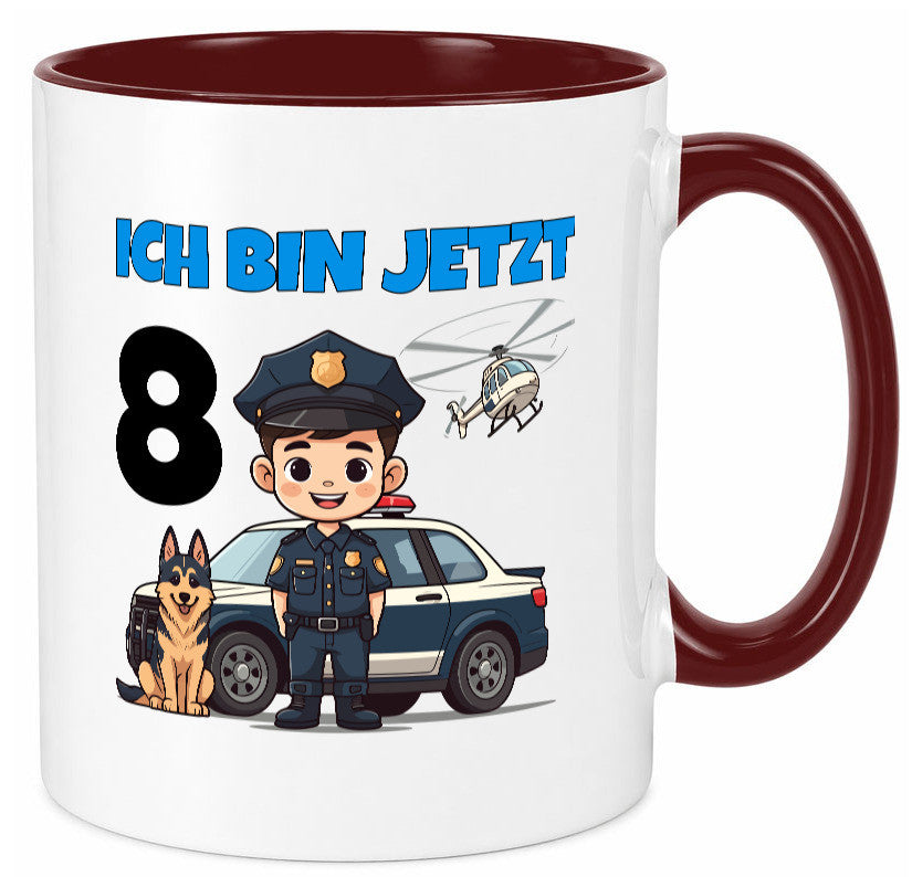 8. Geburtstag | 8 Jahre Polizei Kind Polizeiauto lustig Geschenkidee Geschenk Tasse