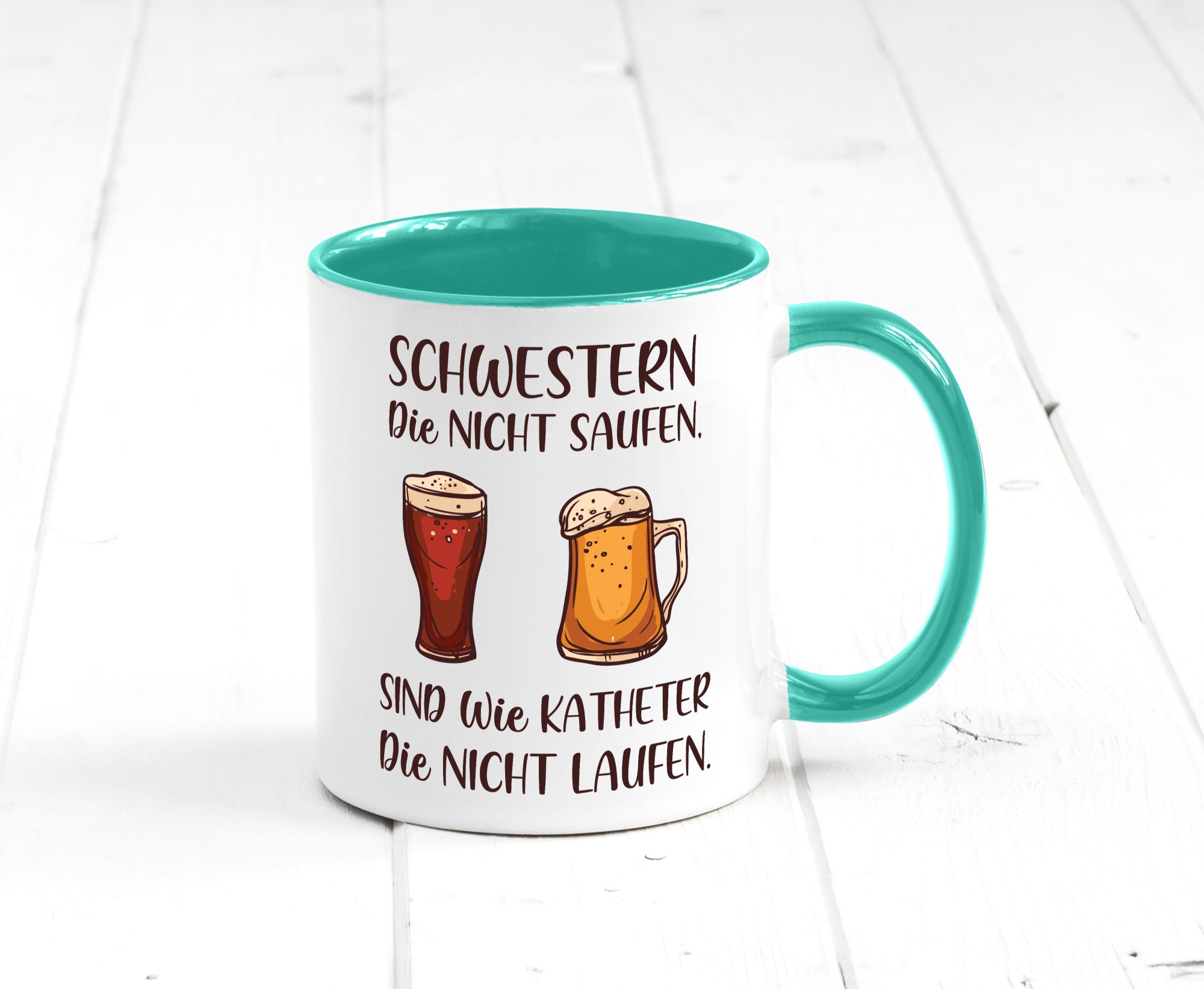 Schwestern die nicht saufen, Katheder laufen | Gläser lustiger Spruch Geschenk