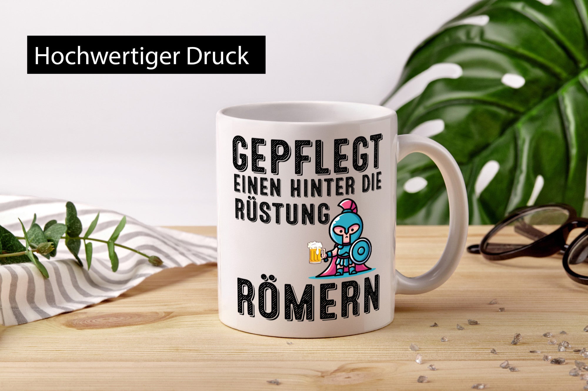Gepflegt einen hinter die Rüstung römern | Bier lustiger Spruch Geschenk Humor