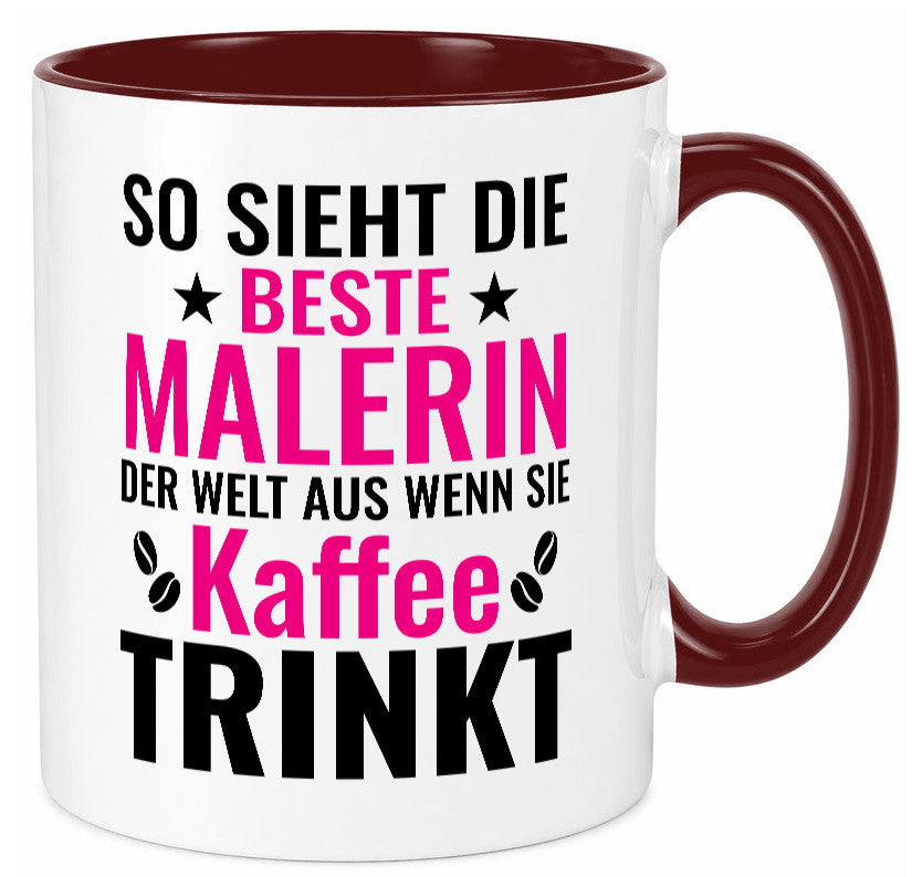 Kaffee trinkt: Malerin | Malerinnen lustiger Spruch Geschenk Humor Geschenkidee Tasse