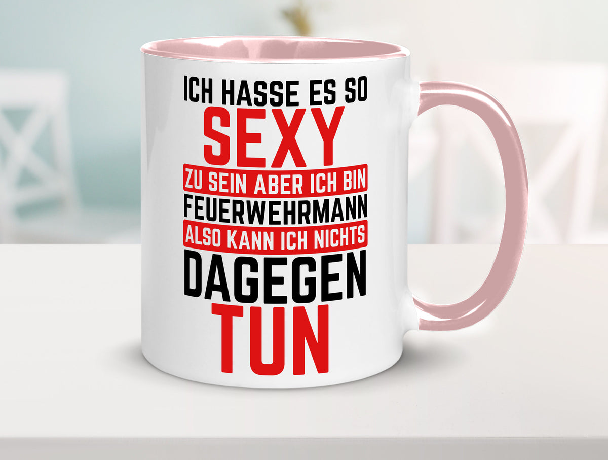 Sexy Feuerwehrmann | Helden Flammen Brandeinsatz lustig Humor Geschenkidee Tasse
