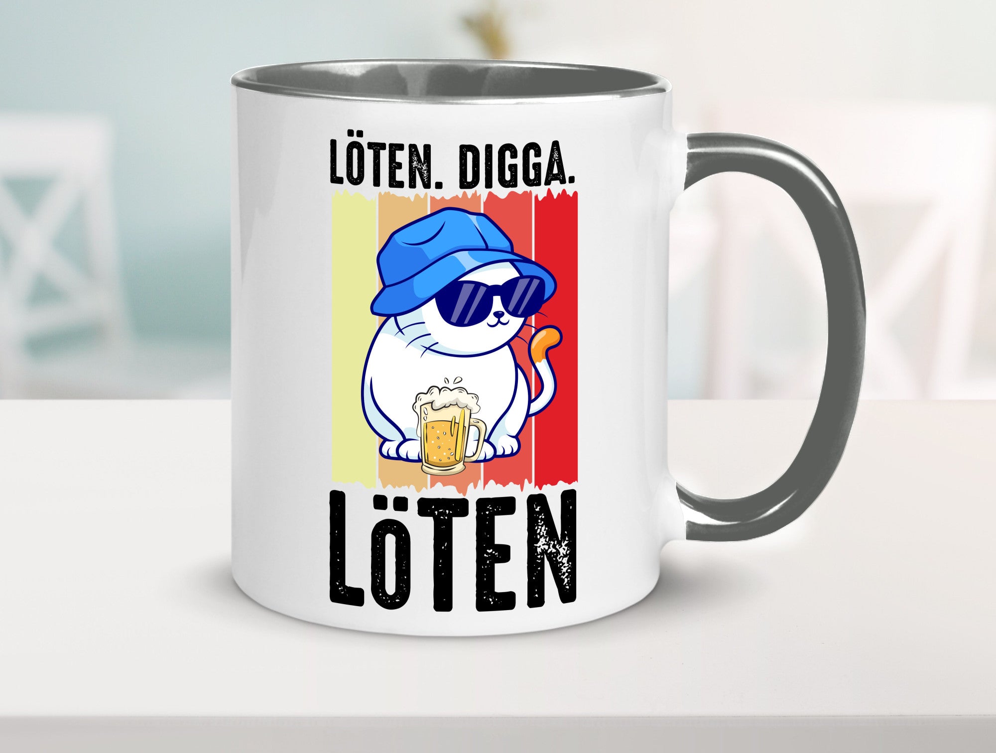 Löten Digga | Katze mit Bier Bierkatze Geschenk Tierliebhaber Humor lustiger