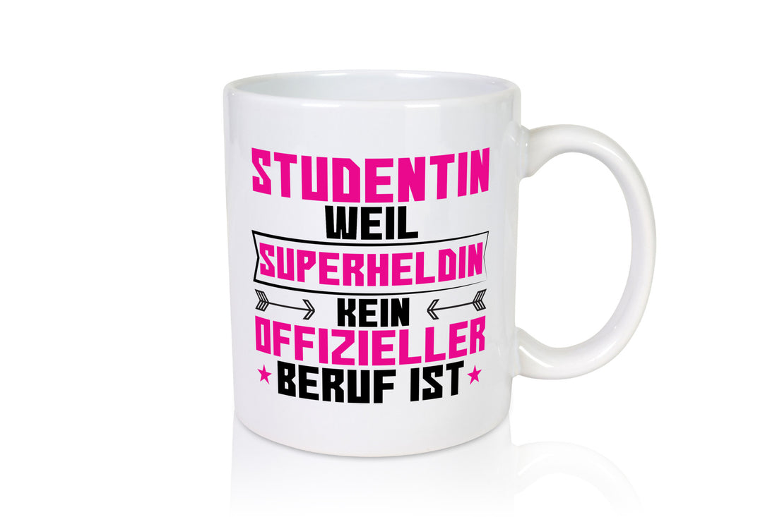 Superheldin Studentin | Uni Studium Universität Humor Geschenkidee Tasse