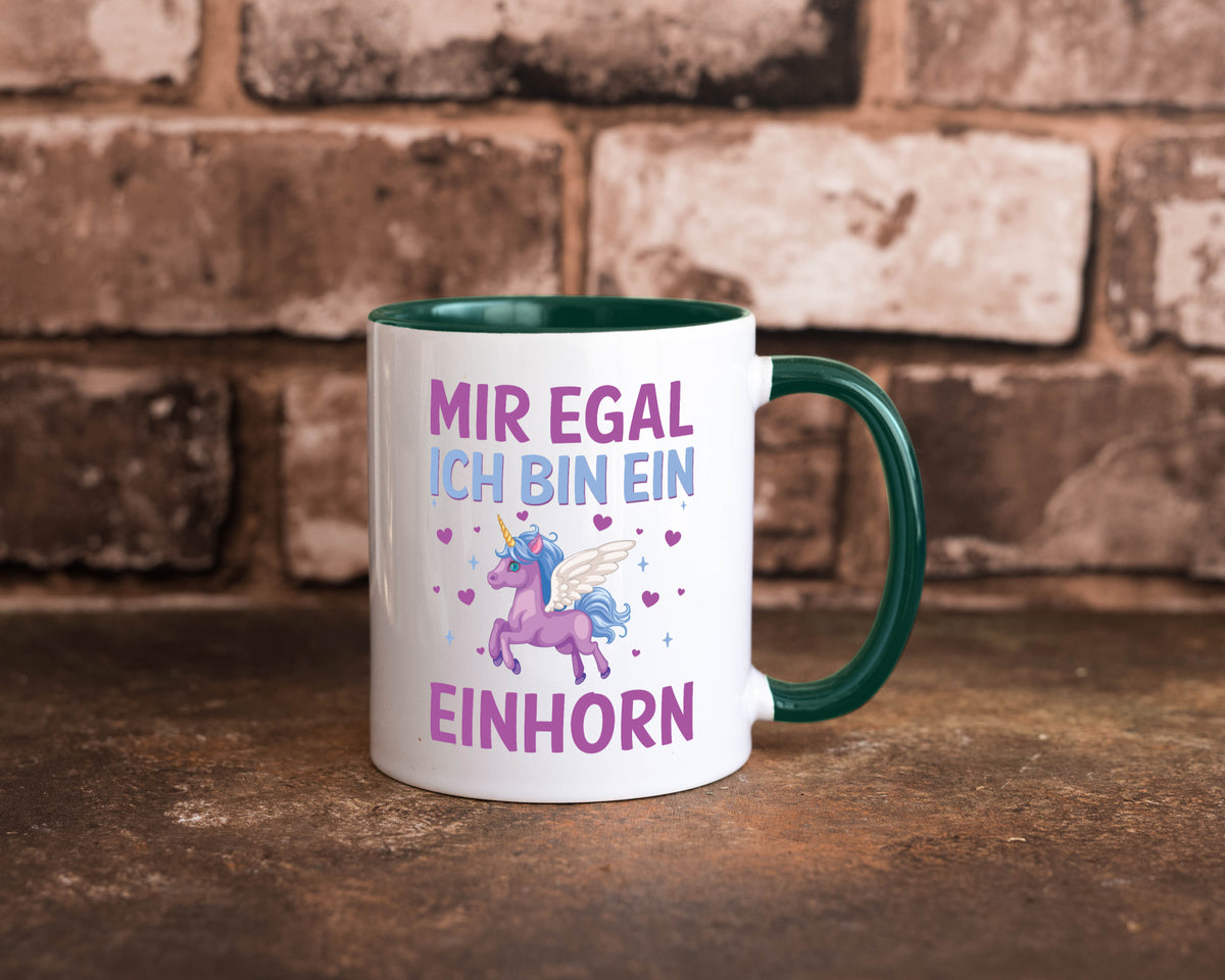 Mir egal, ich bin ein Einhorn| Herzen Geschenkidee Humor Tasse