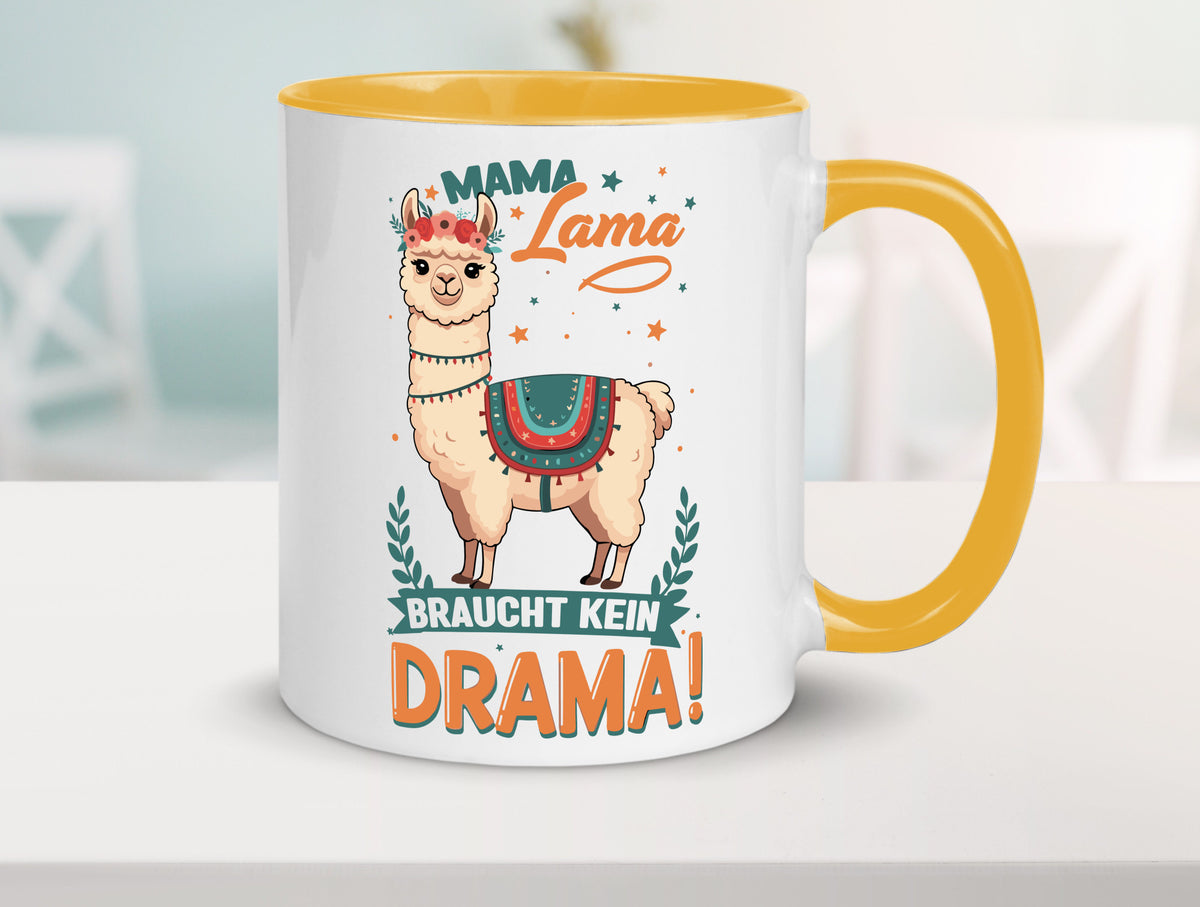 Mama Lama braucht kein Drama | Muttertag Humor Familie Geschenkidee Tasse