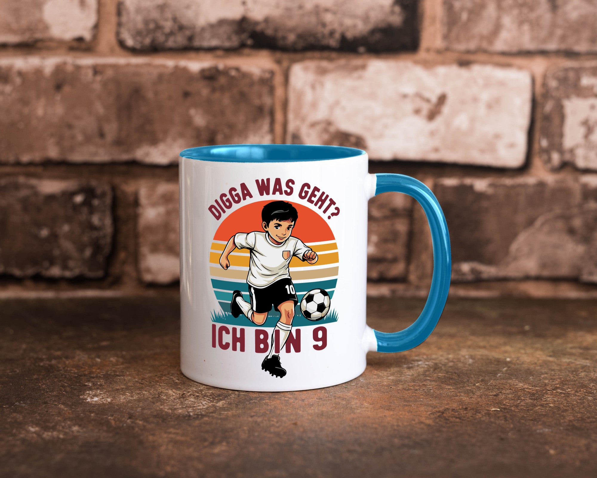 9 Geburtstag | Jahre Digga was geht ab Fußball lustig Geschenkidee Geschenk